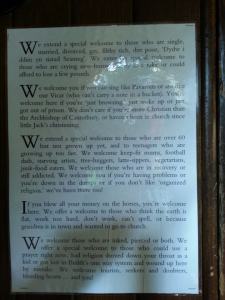 welcome notice on door