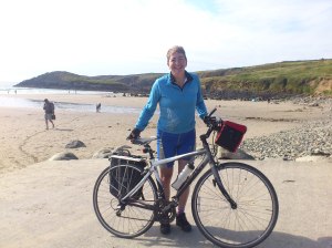 Arrival at Whitesands beach, St David's
